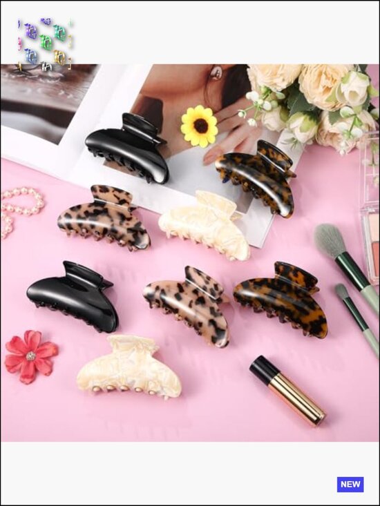 8 Acrylic Hair Claw Clips Bulk Set Non Slip Strong Hold for Thick Thin Hair main image 5